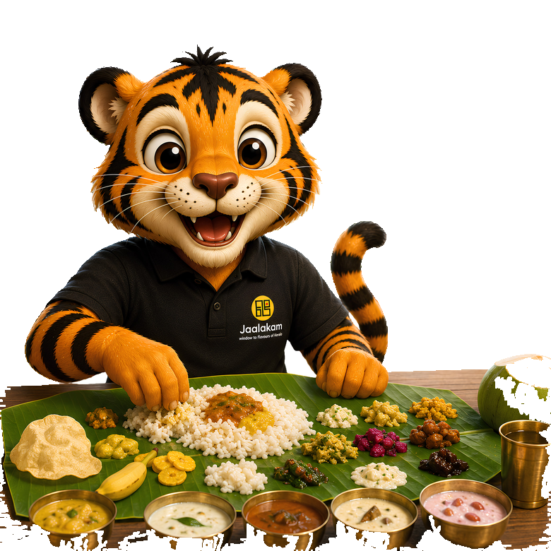 Jaalu enjoying an Onam Sadhya
